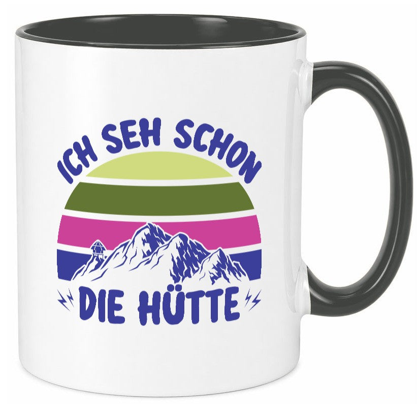 Ich seh schon die Hütte | Berge lustig Humor Geschenkidee Geschenk Tasse
