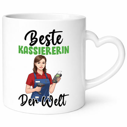 Beste Kassiererin v2 Geschenk Humor Geschenkidee lustiger Spruch Tasse