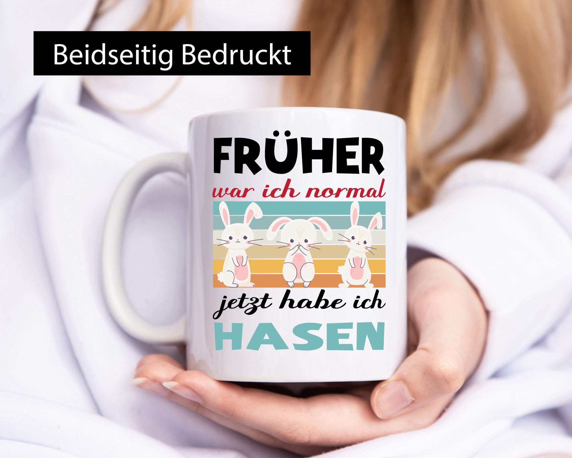 Früher war ich normal | Hasen Tiere Mama lustig Familie Geschenkidee Geschenk