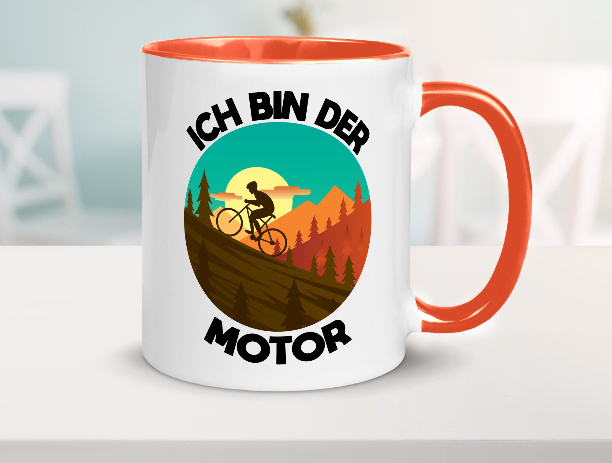 Ich bin der Motor | Mountainbiking Fahrrad Berge Geschenkidee Humor Tasse