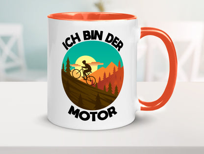 Ich bin der Motor | Mountainbiking Fahrrad Berge Geschenkidee Humor Tasse