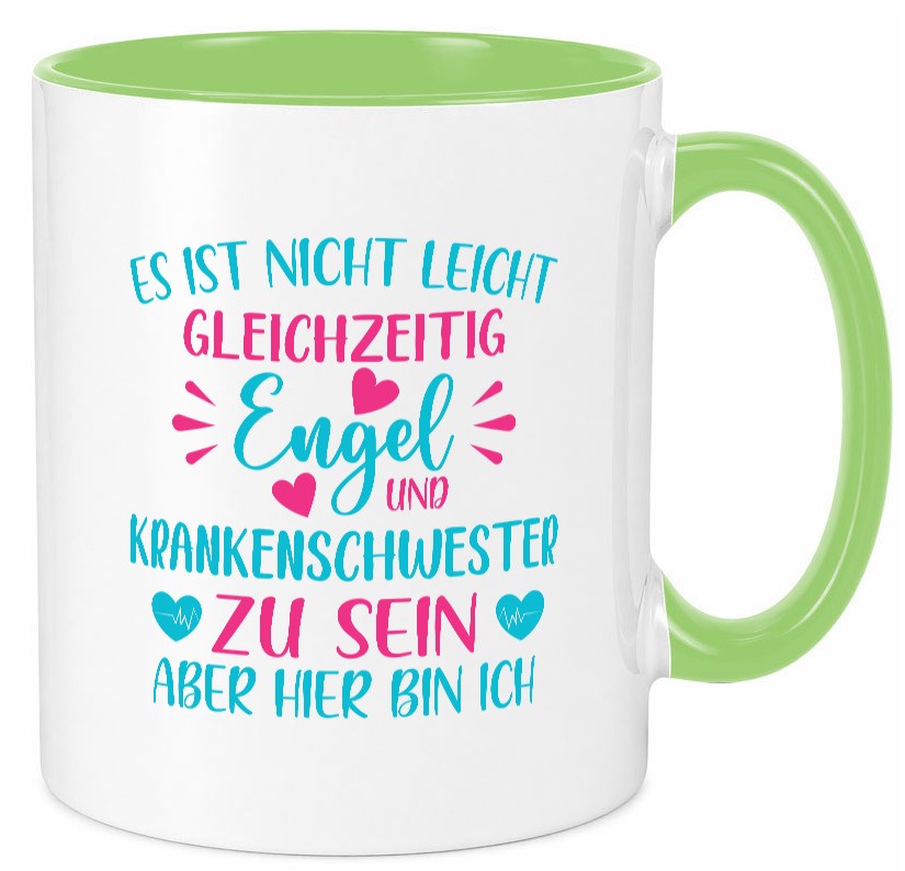 Gleichzeitig Engel und Krankenschwester | Herzschlag Humor Geschenkidee Tasse