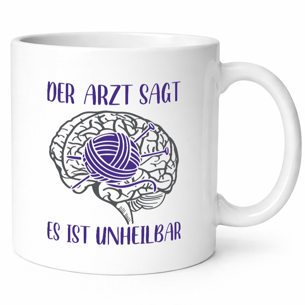 Arzt sagt, unheilbar | Gehirn Wolle Stricknadeln lustig Humor Geschenkidee