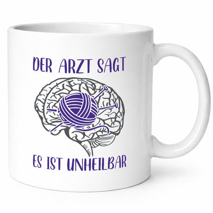 Arzt sagt, unheilbar | Gehirn Wolle Stricknadeln lustig Humor Geschenkidee