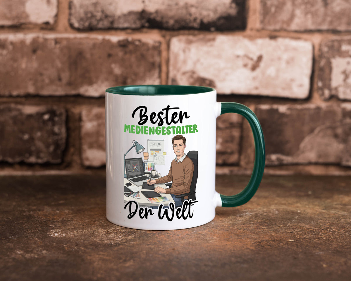 Bester Mediengestalter | Medien v2 Geschenk Humor Geschenkidee lustiger Spruch Tasse