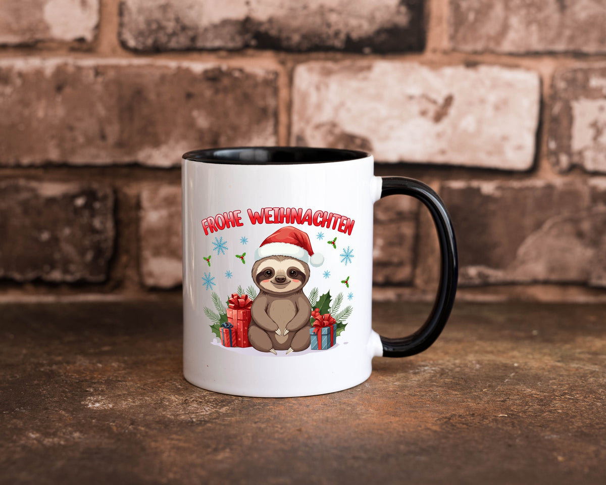 Frohe Weihnachten | Faultier Humor Tierliebhaber Geschenkidee Tasse