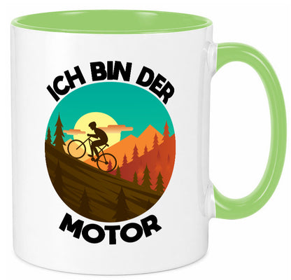 Ich bin der Motor | Mountainbiking Fahrrad Berge Geschenkidee Humor Tasse