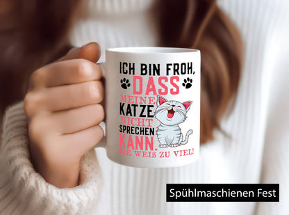 Lustiger Katzenspruch | Tierliebhaber Katzenfan Comic Spruch Geschenk Humor