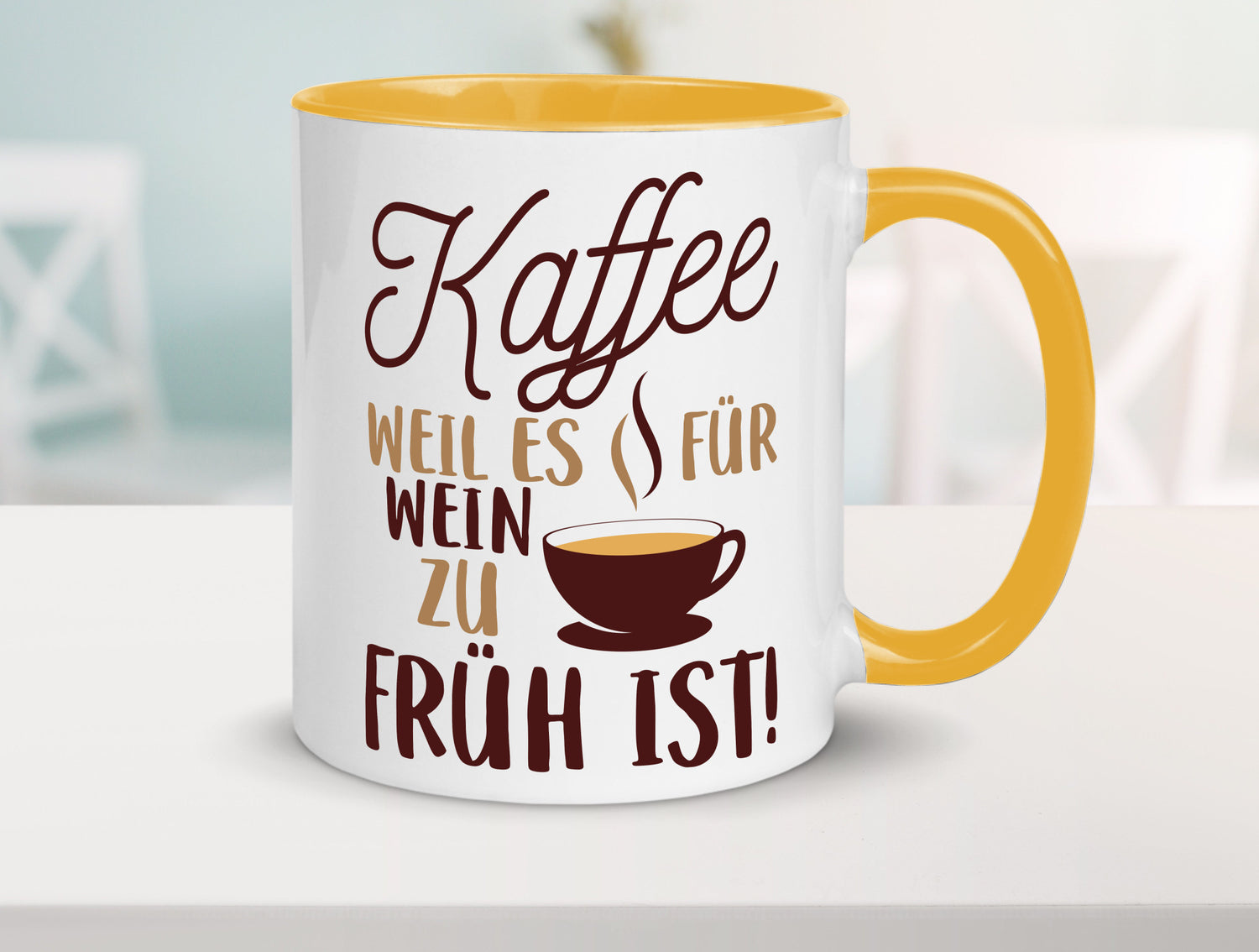 Weil es für Wein zu früh ist | Kaffeetrinker Herzschlag Humor Geschenkidee Tasse