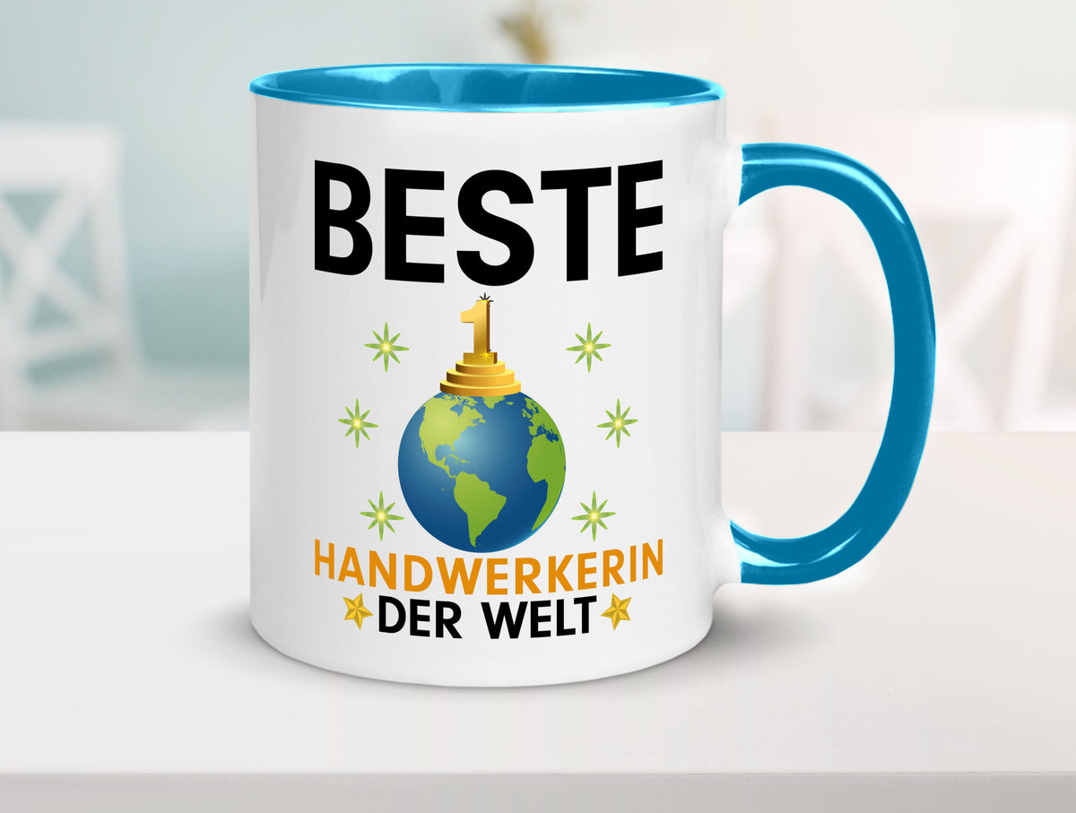 Welt Beste Handwerkerin | Handwerkerinnen lustiger Spruch Geschenk Humor Tasse