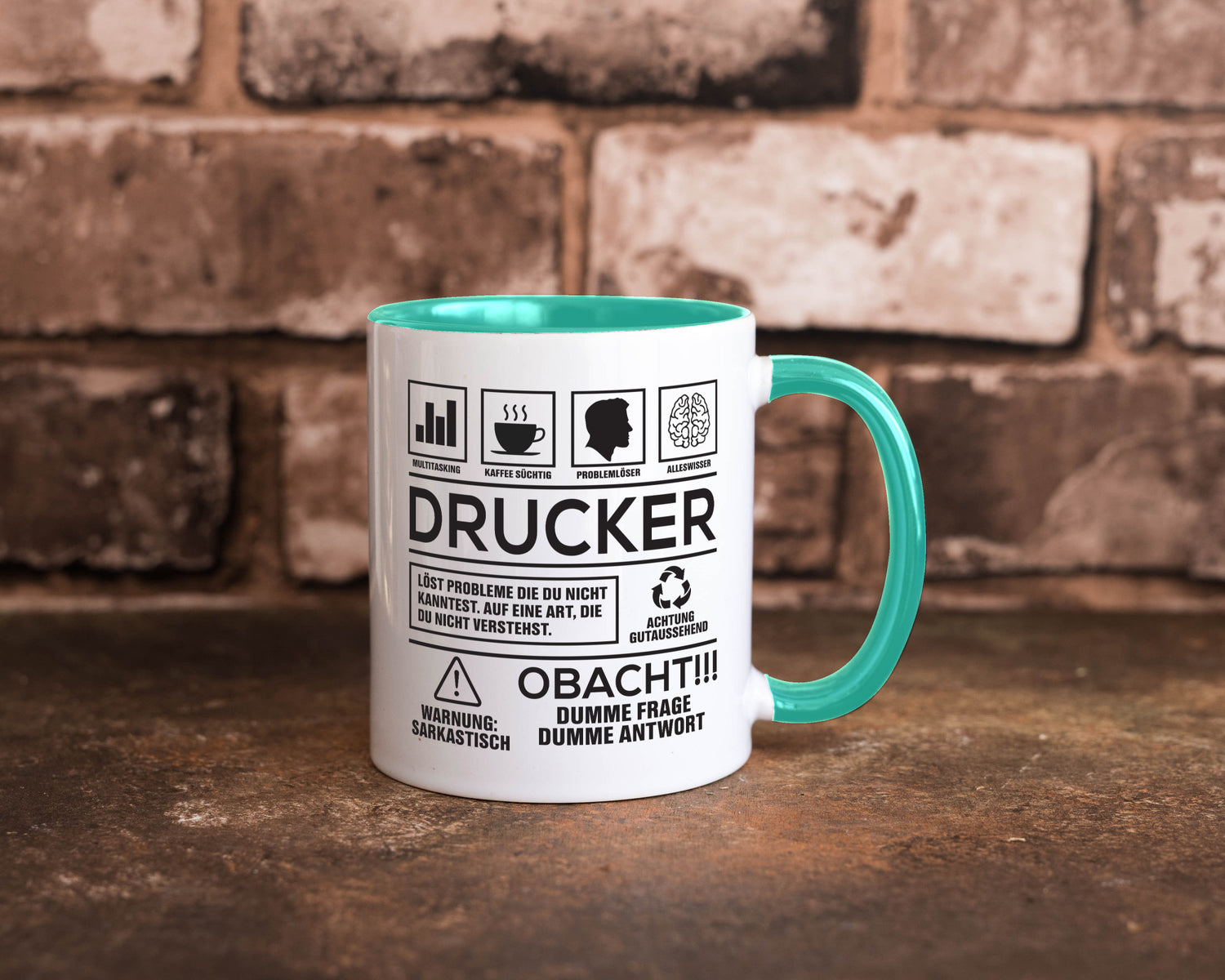Achtung Probleme Drucker | Druckerei Print Medien Humor Geschenkidee Tasse