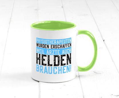 Physiotherapeut | Helden Therapeutin lustiger Spruch Humor Geschenkidee Tasse