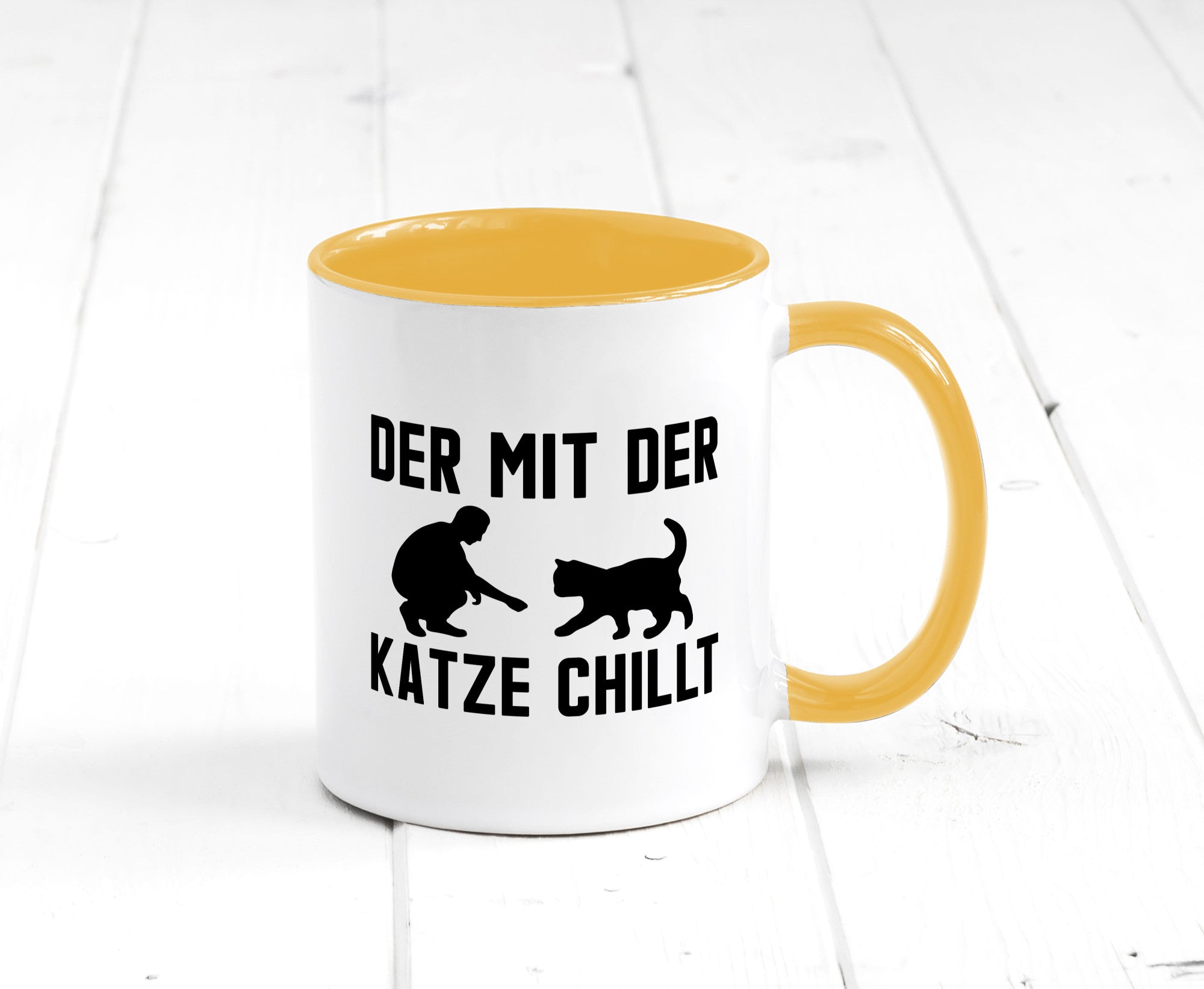Mit der Katze | Chillen Katzenliebhaber Tierfreund lustiger Spruch Geschenk