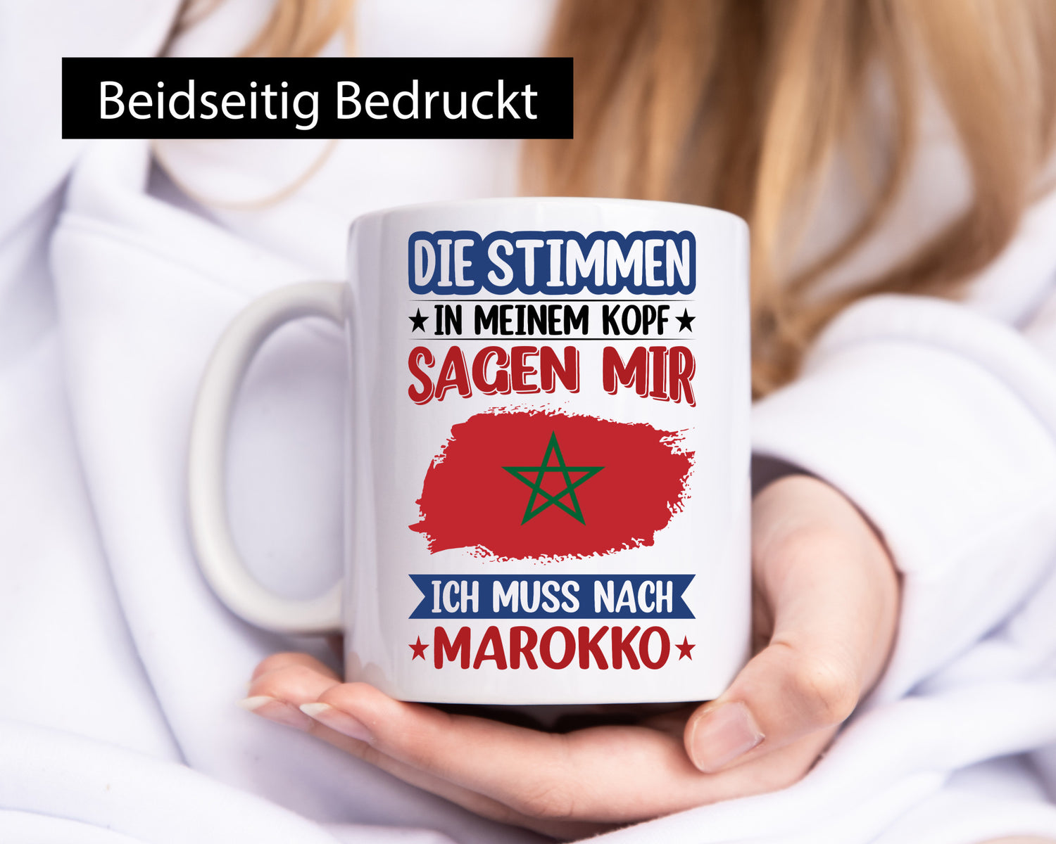 Marokko | Urlaub Stimmen in meinem Kopf Traumland Geschenkidee Humor Tasse