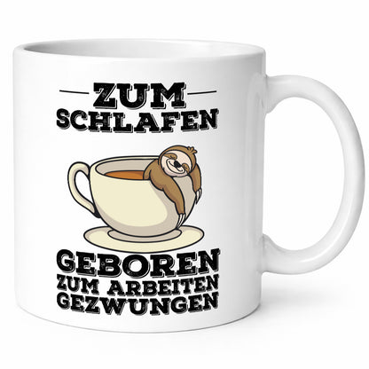 Zum Schlafen geboren lustig Humor Geschenkidee Geschenk Tasse