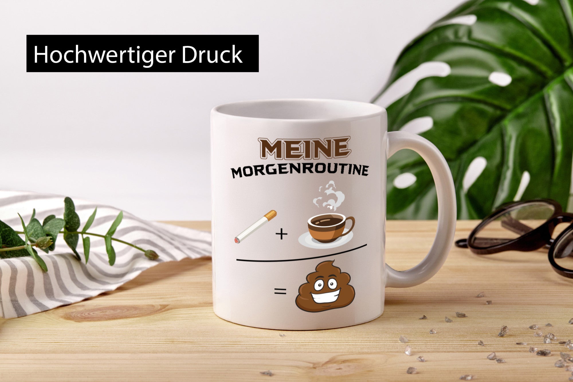 Meine Morgenroutine Geschenkidee Humor Tasse