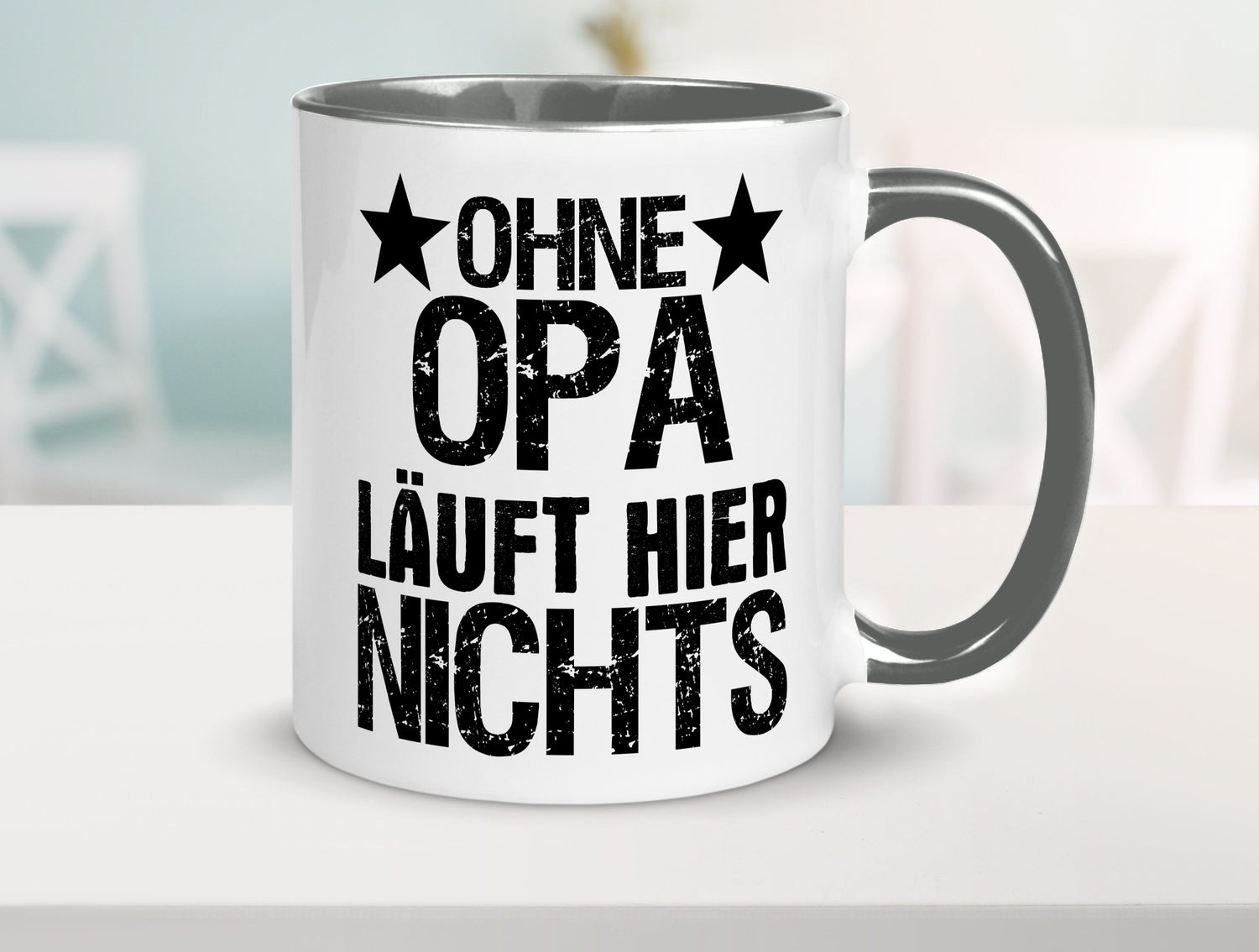 Ohne Opa läuft hier nichts | Sterne Geschenkidee Familie Humor Tasse