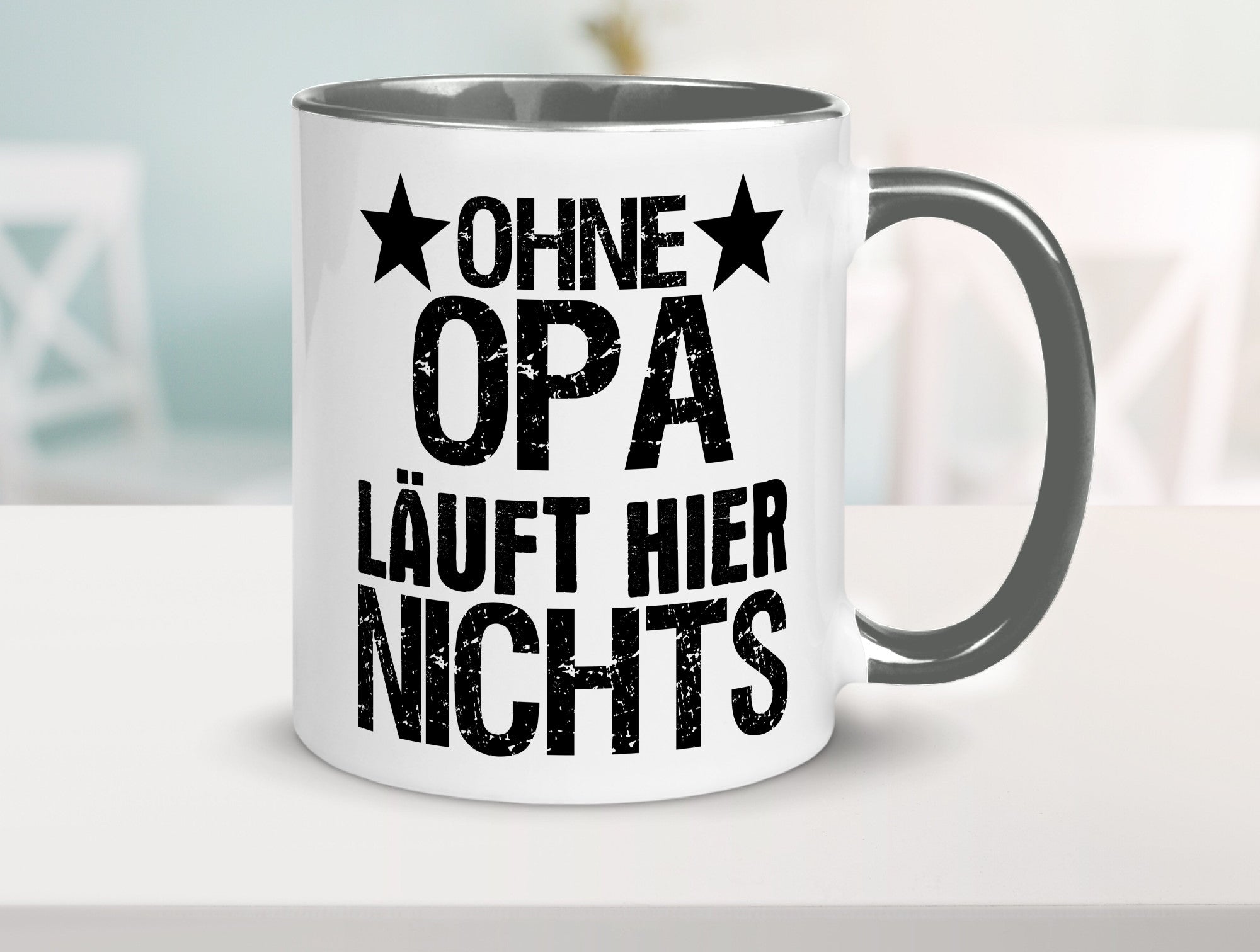 Ohne Opa läuft hier nichts | Sterne Geschenkidee Familie Humor Tasse