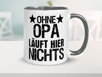 Ohne Opa läuft hier nichts | Sterne Geschenkidee Familie Humor Tasse