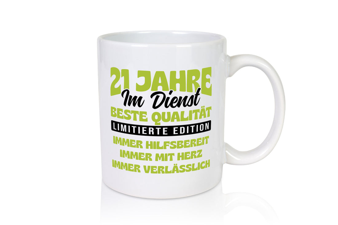 21 Jahre im Dienst | Jubiläum Arbeit v4 Humor Kollegen Büro Geschenkidee Tasse