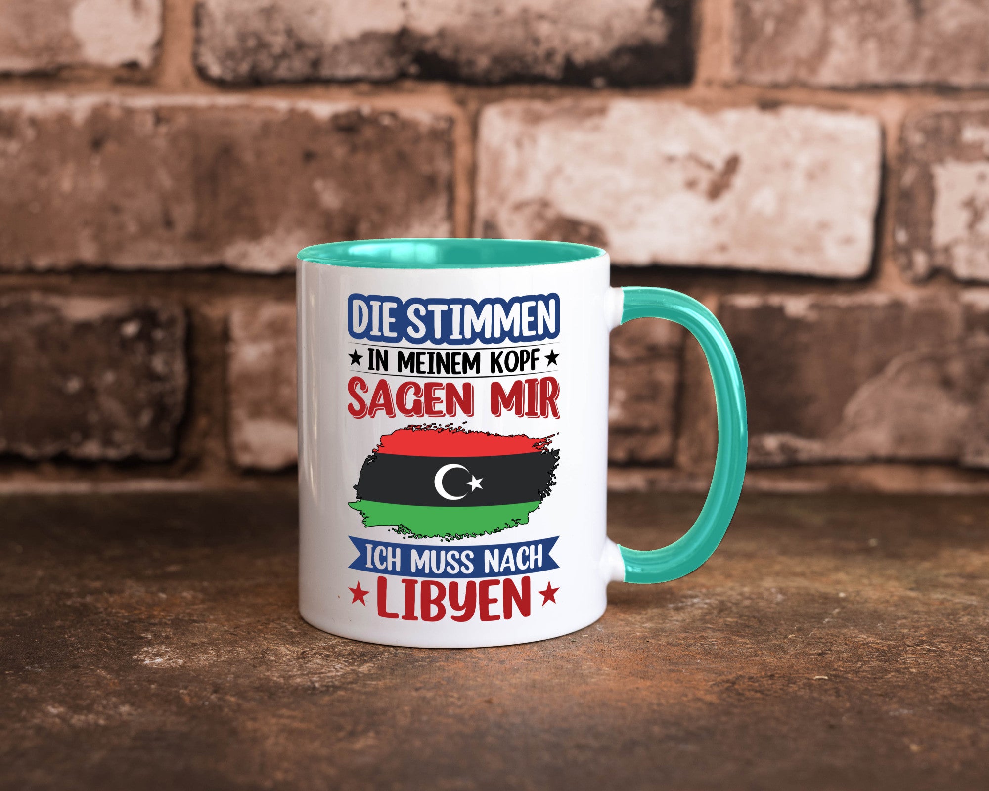 Libyen | Urlaub Stimmen in meinem Kopf Traumland Geschenkidee Humor Tasse