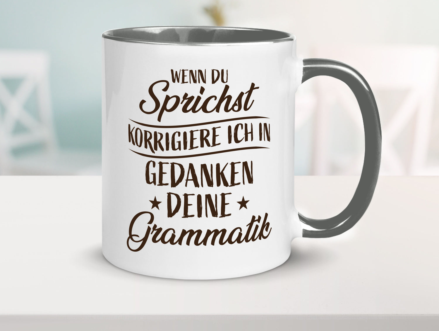 Grammatik korrigieren während du sprichst | Sterne lustig Humor Geschenkidee