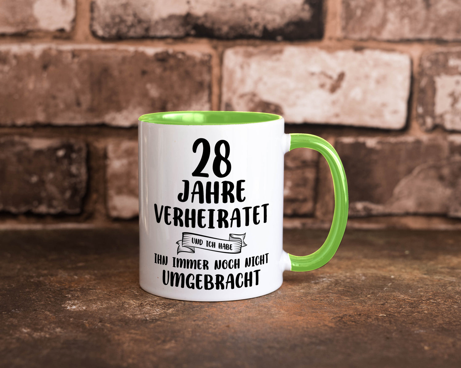 28 Jahre Verheiratet, immer noch am Leben! Geschenkidee Humor Tasse