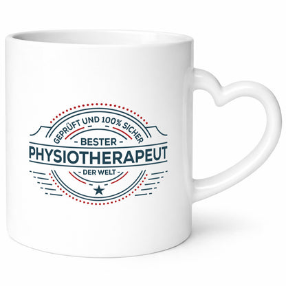 Geprüft und sicher: Physiotherapeut Geschenkidee Humor Tasse