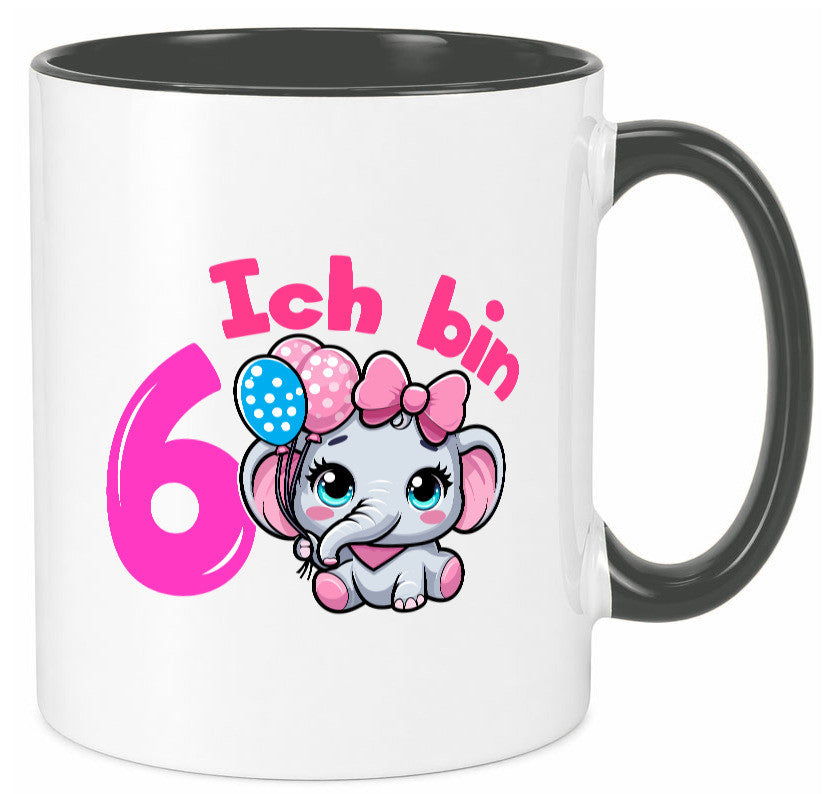6. Geburtstag | 6 Jahre Elefant Mädchen Humor Geschenkidee Tasse