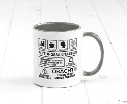 Achtung Probleme Rettungssanitäterin | Sanitäter Geschenkidee Humor Tasse