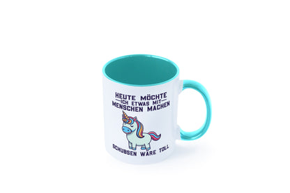 Heute möchte ich Menschen schubsen | Einhorn v2 Geschenk Humor Geschenkidee