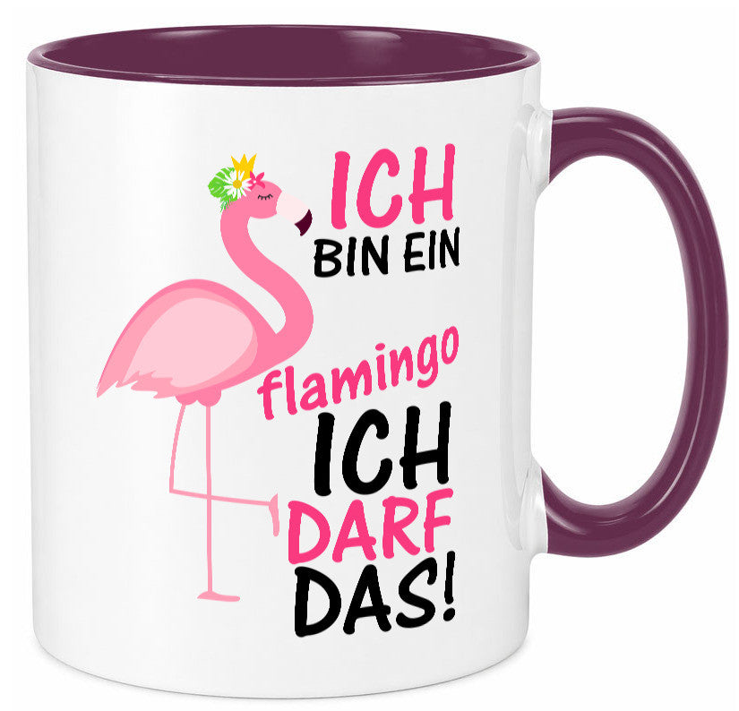 Ich bin ein Flamingo | Tier-Comic lustiger Spruch Blume Geschenk Tierliebhaber Tasse