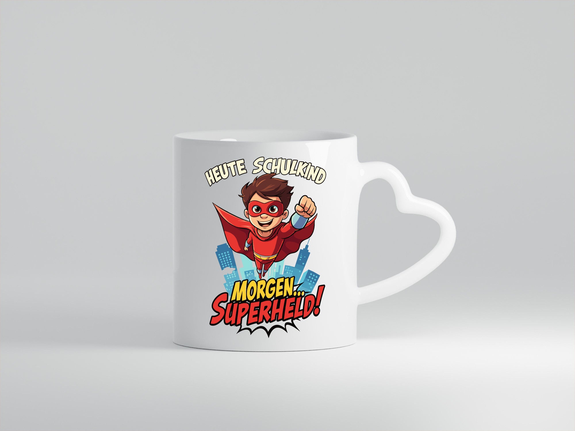 Heute Schulkind morgen Superheld | Einschulung lustiger Spruch Geschenk Humor