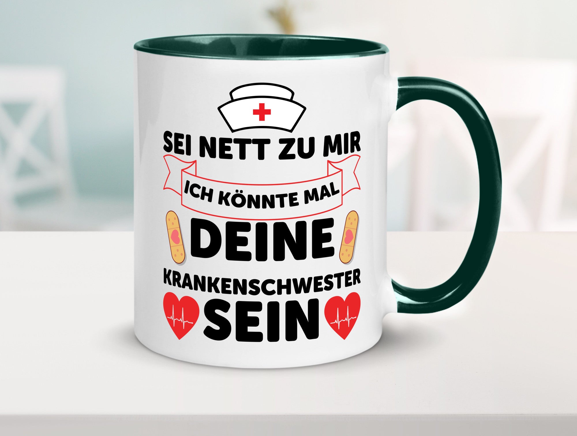 Ich könnte deine Krankenschwester sein | Pflegekraft Geschenkidee Humor Tasse