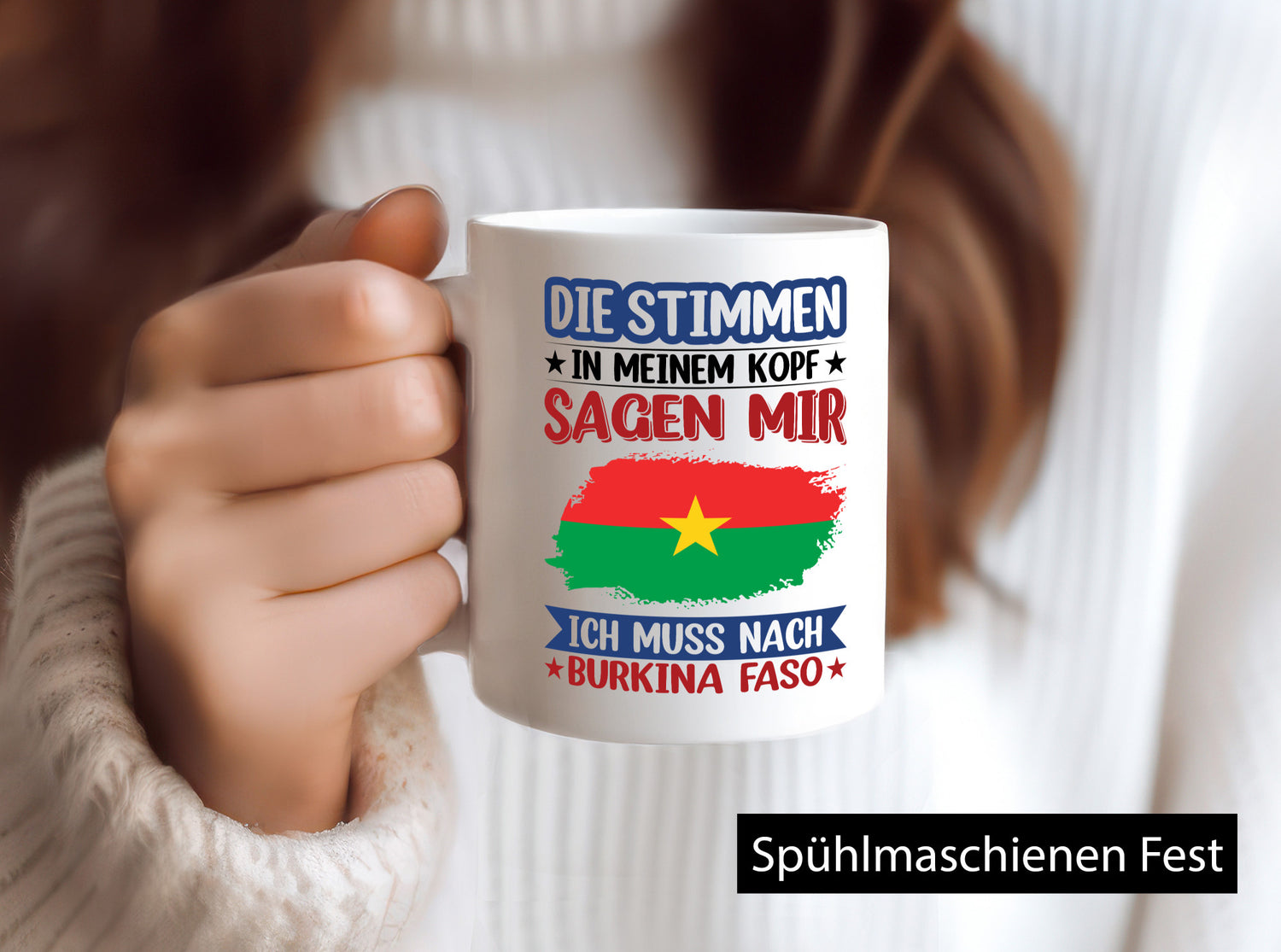 Burkina Faso | Urlaub Stimmen in meinem Kopf Traumland Geschenkidee Humor Tasse