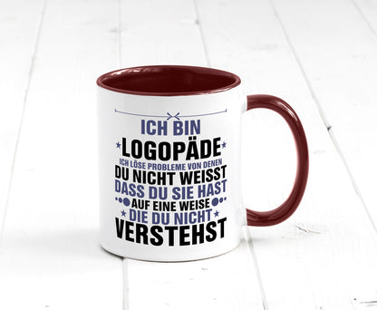 Löse Probleme: Logopäde | Sprachtherapie v2 Geschenkidee Humor Tasse