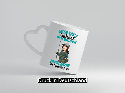 Im Universum: Anglerin | Angeln Fischerin lustiger Spruch Geschenk Humor
