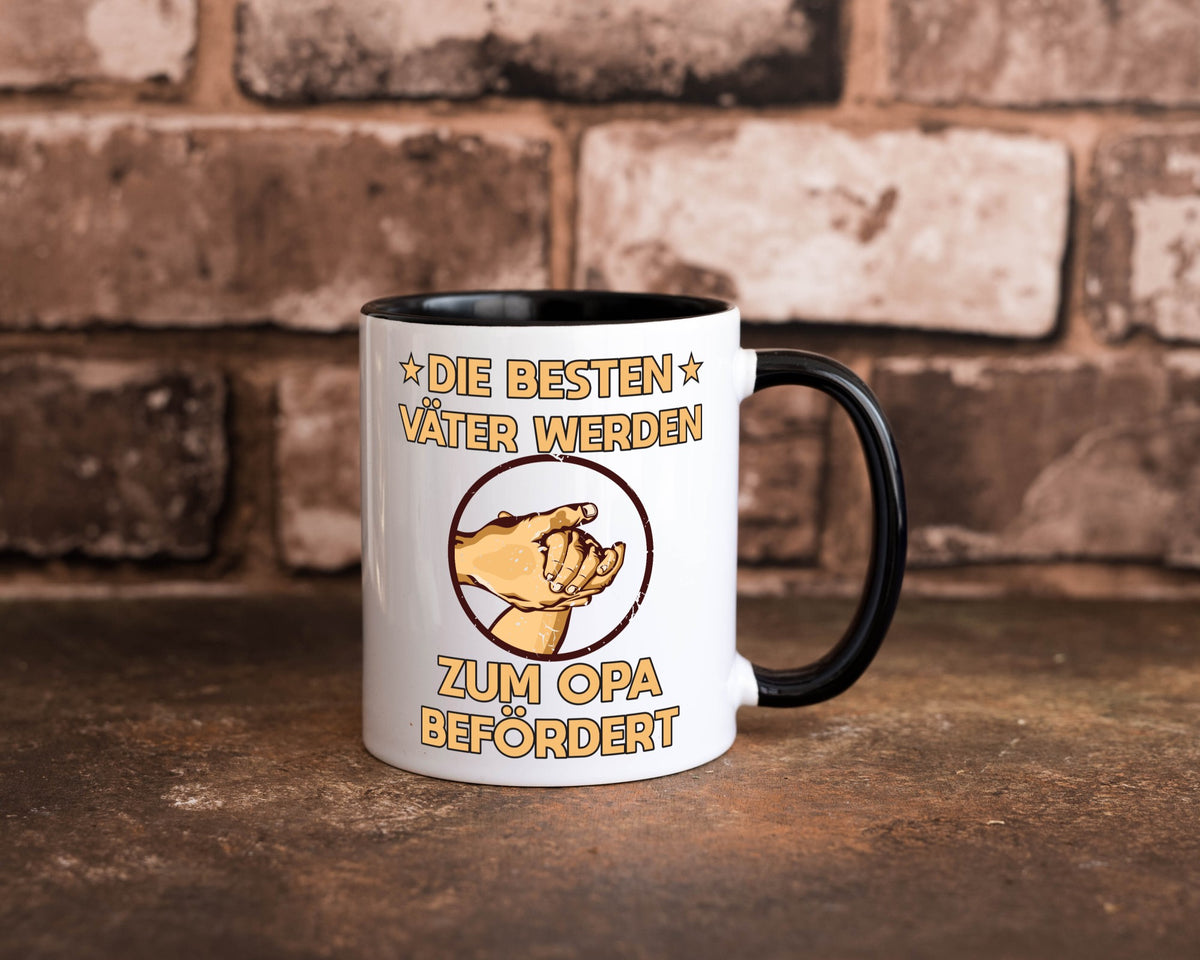 Besten Väter werden zum Opa befördert | Zwei Hände Geschenkidee Familie Humor Tasse