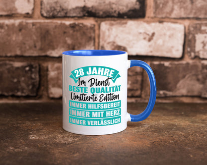 28 Jahre im Dienst | Jubiläum Arbeit lustig Kollegen Büro Geschenk Tasse