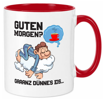 Ganz dünnes Eis | Morgenmuffel Tasse Kaffeetrinker Geschenkidee Humor