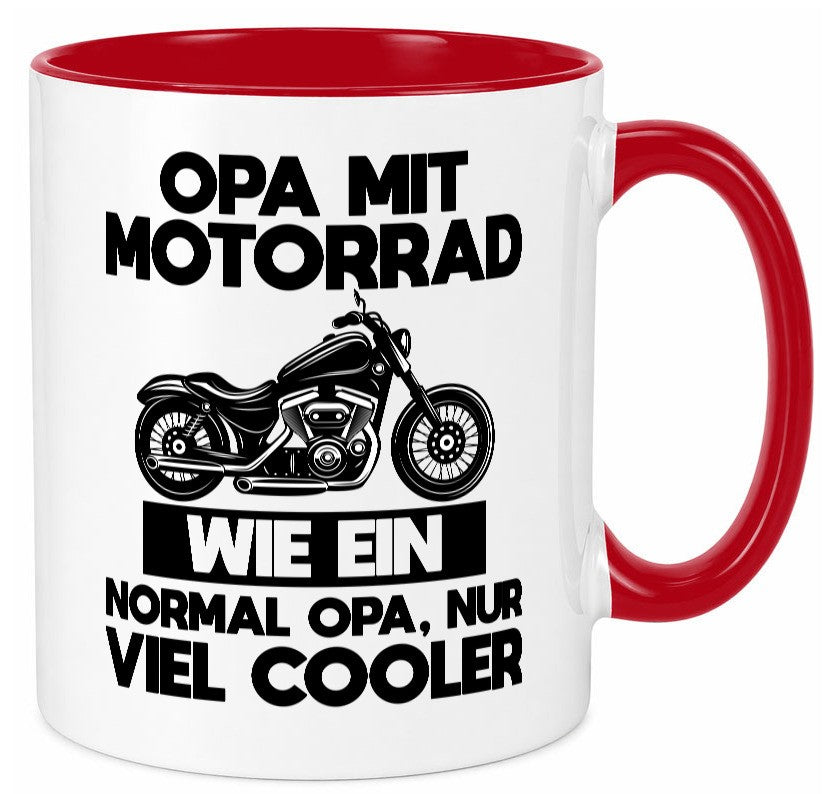 Opa mit Motorrad, viel cooler | Motorrad lustig Familie Geschenkidee Geschenk Tasse