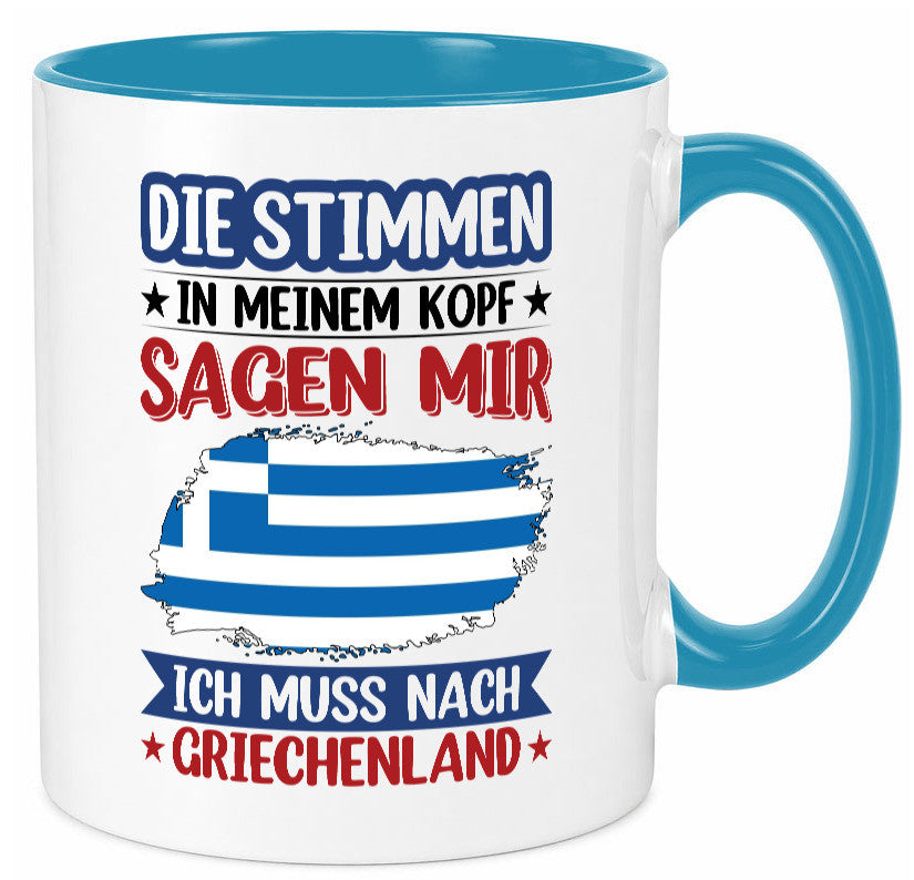 Griechenland | Urlaub Stimmen in meinem Kopf Traumland Humor Geschenkidee Tasse
