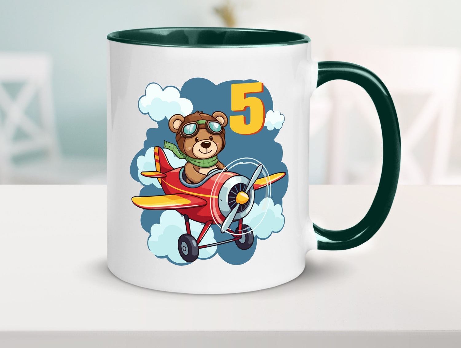 5. Geburtstag | 5 Jahre Kinder Pilot Flugzeug Geschenkidee Humor Tasse