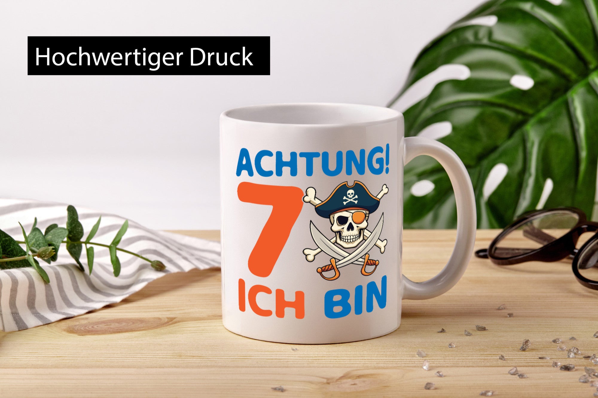 7. Geburtstag | 7 Jahre Pirat Geschenk Geschenkidee lustiger Spruch Tasse