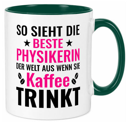 Kaffee trinkt: Physikerin | Physik Geschenk Humor Geschenkidee lustiger Spruch