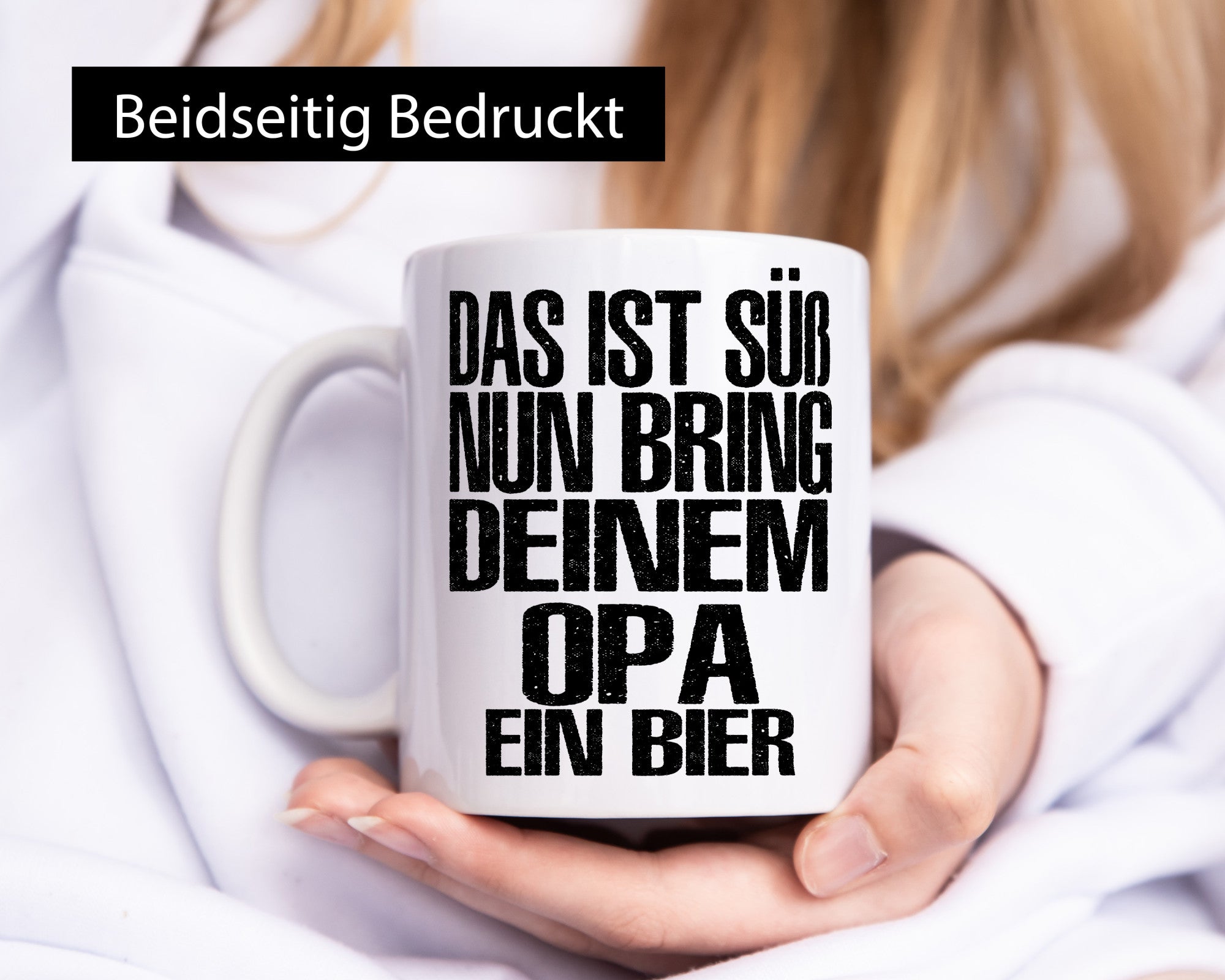 Süß, bring deinem Opa Bier | Geschenk Familie Geschenkidee lustiger Spruch Tasse