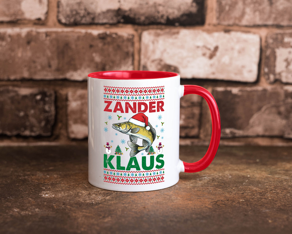 Zander Klaus | Ugly Christmas Angler Angeln v2 Geschenk Humor Geschenkidee Tasse