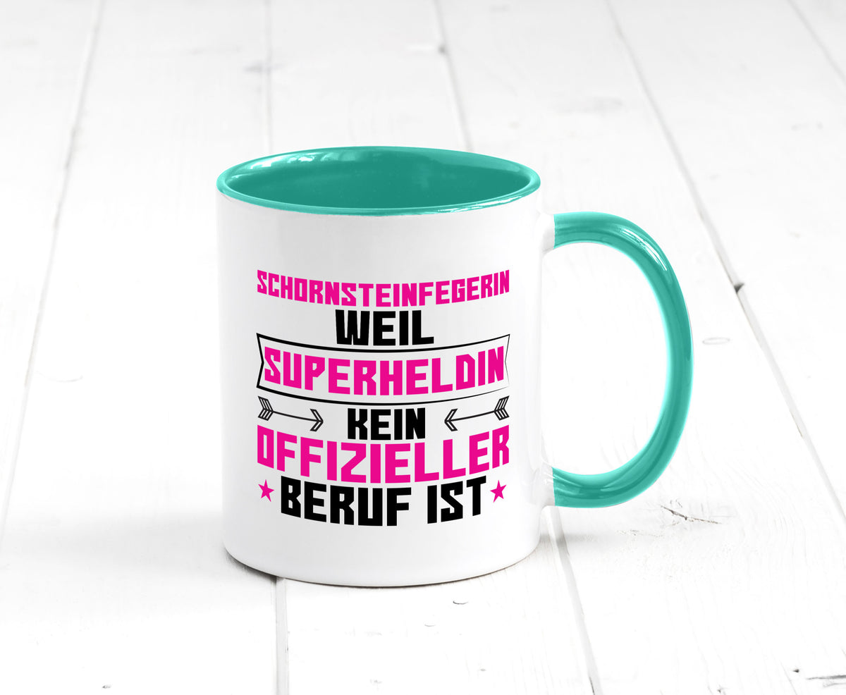 Superheldin Schornsteinfegerin | Kaminkehrer Handwerk Humor Geschenkidee Tasse