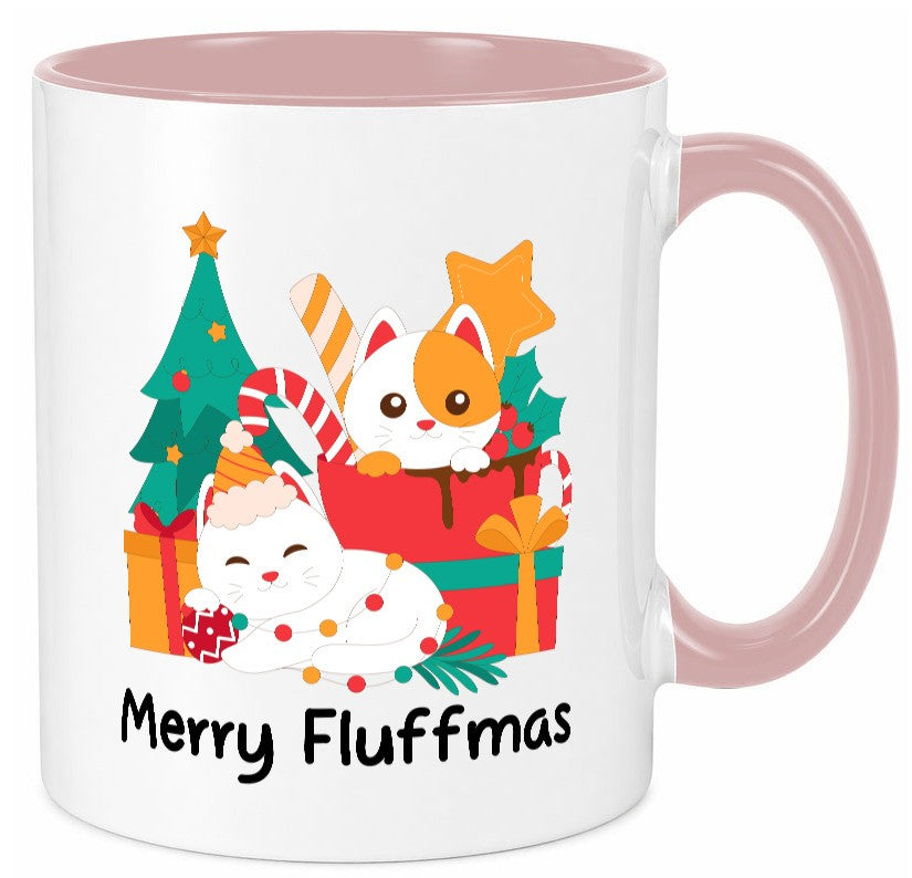 Merry Fluffmas | Weihnachten Katzen weihnachtskatzen lustiger Spruch Geschenk Tasse