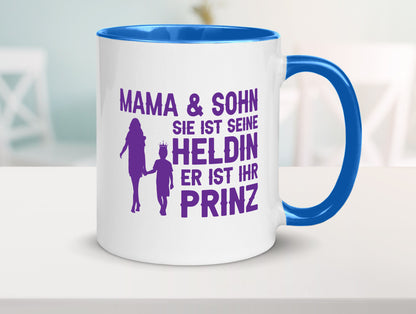 Mama &amp; Sohn | Helding Prinz Mutterliebe Geschenkidee Familie Humor Tasse
